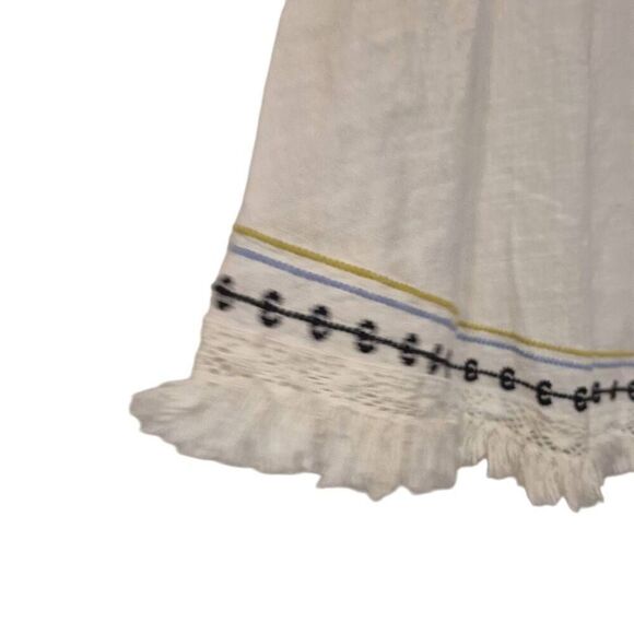 Max Studio Women's White, Blue & Red Floral Embroidered Cotton Tank Top NEW - Picture 6 of 10